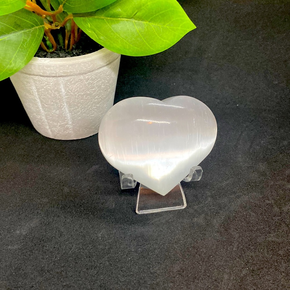 Polished Selenite Hearts